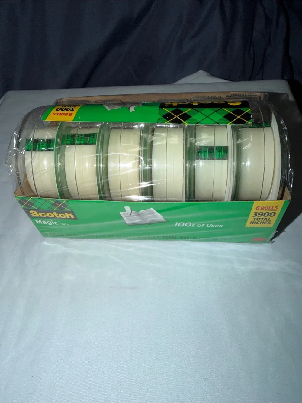 Scotch Magic Tape Dispensers 6-Pack — Clear Dispensers with Green Label